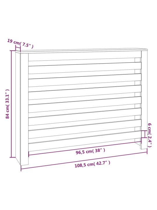 Radiatora pārsegs, 108,5x19x84 cm, priedes masīvkoks