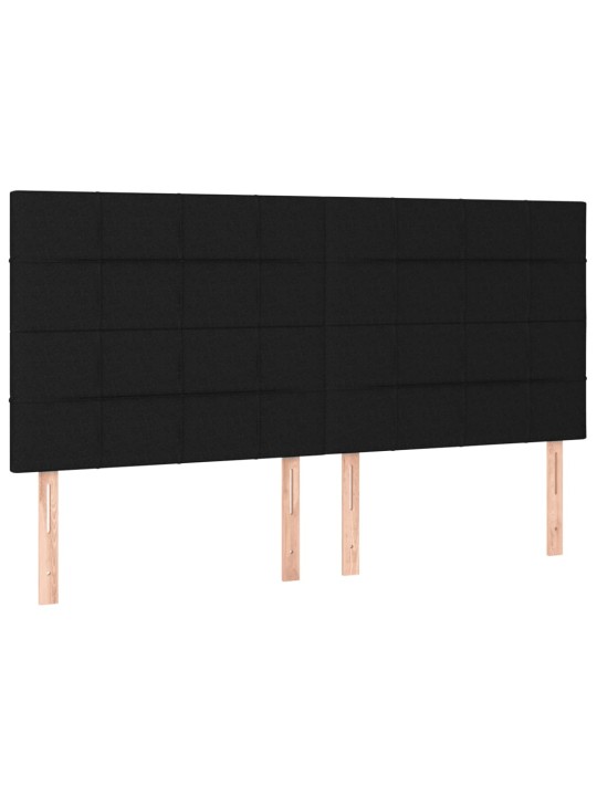 Atsperu gulta ar matraci, melns, 180x200 cm, audums