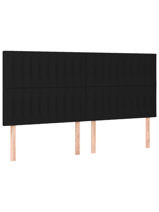 Atsperu gultas rāmis ar matraci, melna audums, 200x200 cm