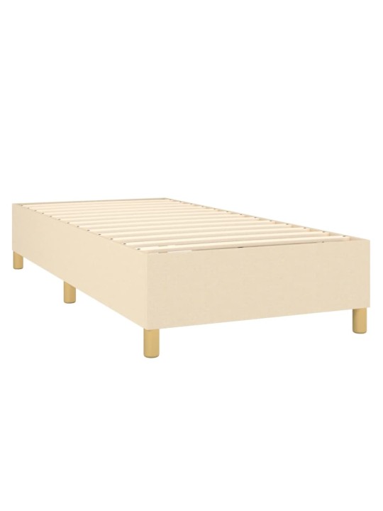 Kontinentālā gulta rāmis ar matraci, krēmkrāsas, 90x200 cm, audums