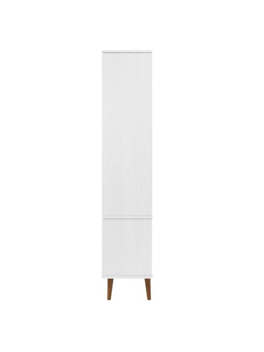 Vitrīnas skapis molde, balts, 90x35x175 cm, priedes masīvkoks