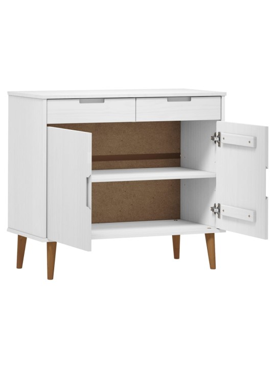 Kumode molde, balts, 90x40x80 cm, priedes masīvkoks