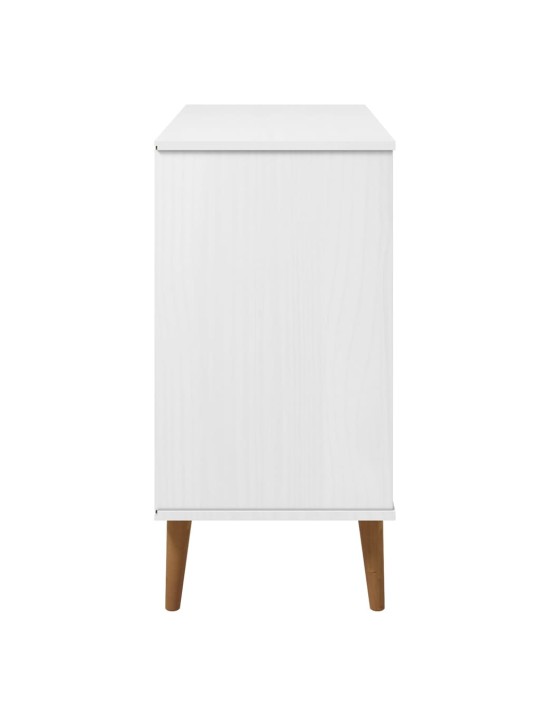 Kumode molde, balts, 90x40x80 cm, priedes masīvkoks