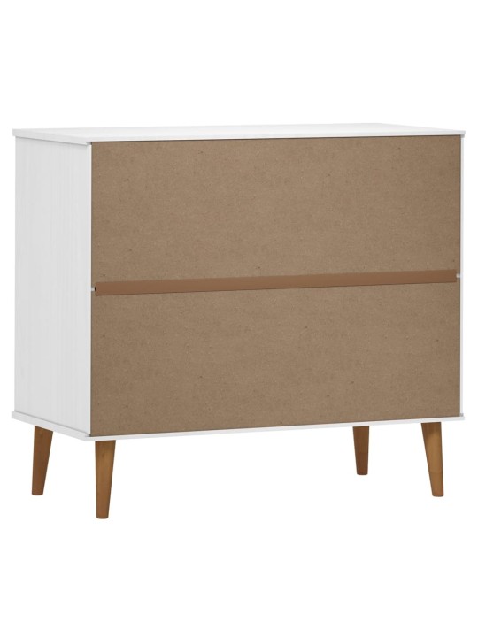 Kumode molde, balts, 90x40x80 cm, priedes masīvkoks