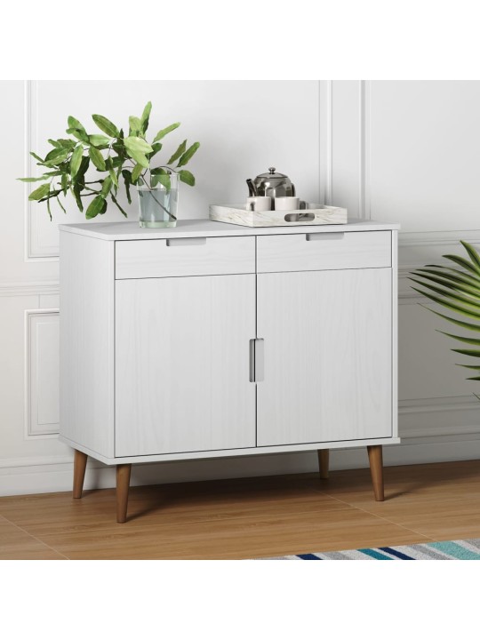 Kumode molde, balts, 90x40x80 cm, priedes masīvkoks