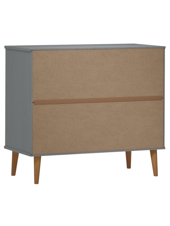Kumode molde, pelēka, 90x40x80 cm, priedes masīvkoks
