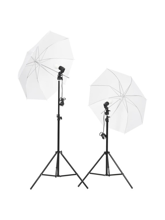 Fotostudijas apgaismojuma komplekts un fons