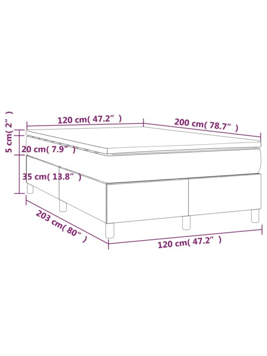 Kontinentālā gulta ar matraci, tumši pelēka audums, 120x200cm