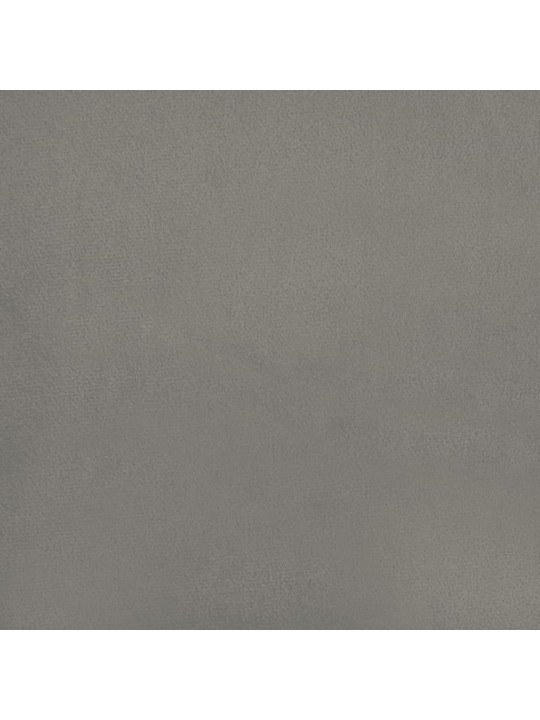 Atsperu gulta ar matraci, gaiši pelēka samts, 100x200 cm