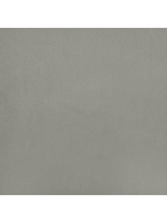 Atsperu gulta ar matraci, gaiši pelēka samts, 200x200 cm