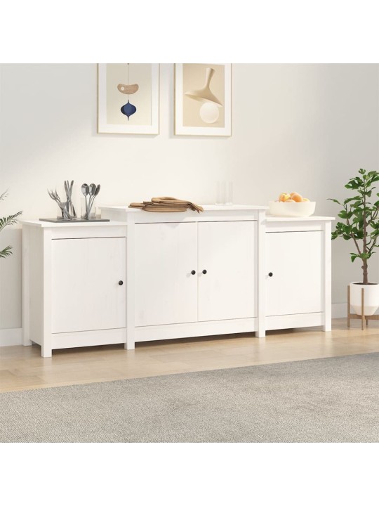 Kumode, balta, 164x37x68 cm, priedes masīvkoks