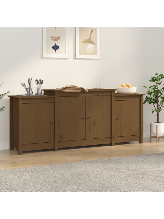 Kumode, medus brūna, 164x37x68 cm, priedes masīvkoks