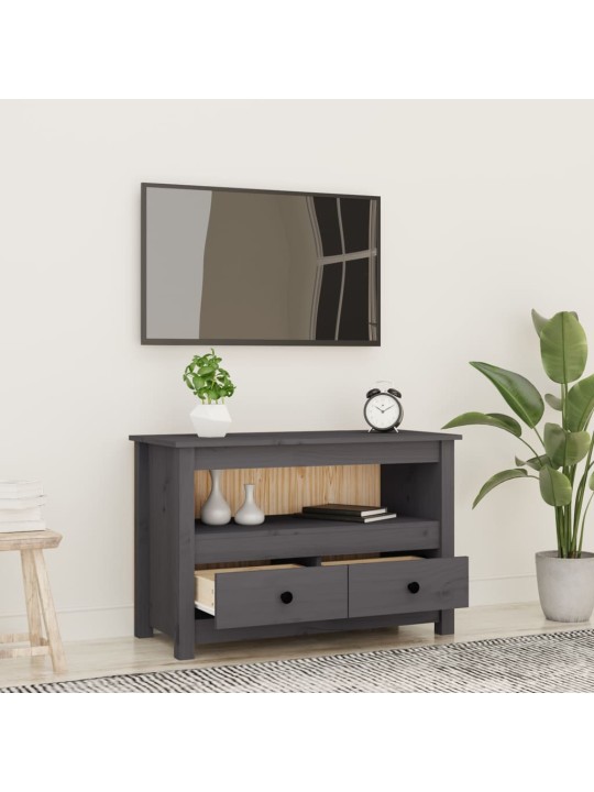 Tv skapītis, pelēks, 79x35x52 cm, priedes masīvkoks