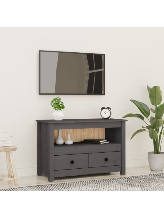 Tv skapītis, pelēks, 79x35x52 cm, priedes masīvkoks