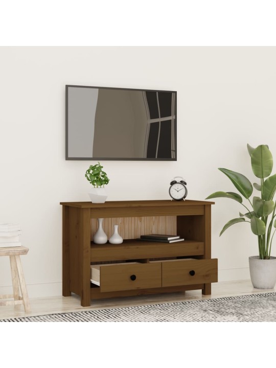 Tv skapītis, medus brūns, 79x35x52 cm, priedes masīvkoks