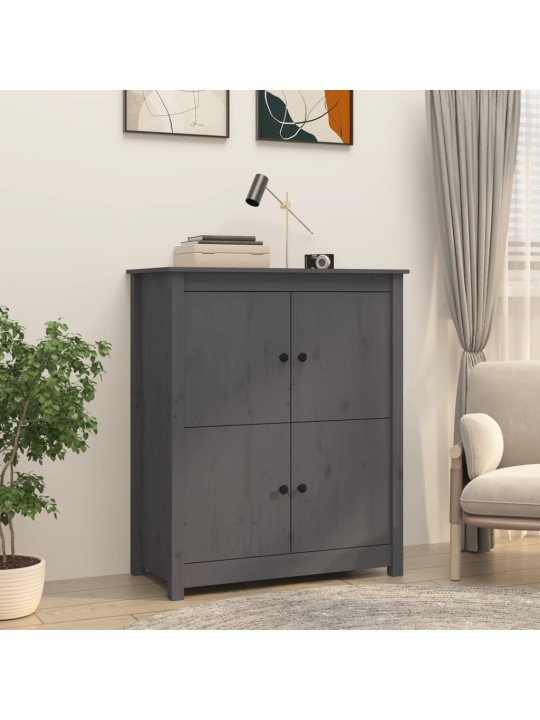 Kumode, pelēka, 83x41,5x100 cm, priedes masīvkoks