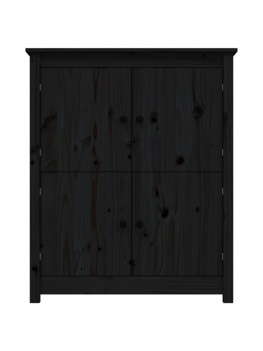 Kumode, melna, 83x41,5x100 cm, priedes masīvkoks