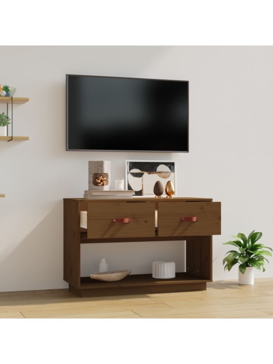 Tv skapītis, medus brūns, 90x40x60 cm, priedes masīvkoks