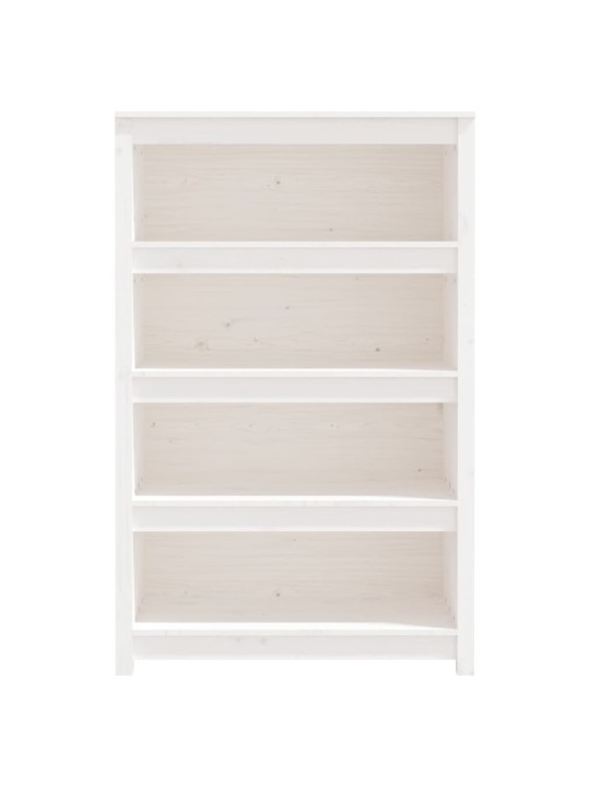 Grāmatu plaukts, balts, 80x35x126 cm, priedes masīvkoks