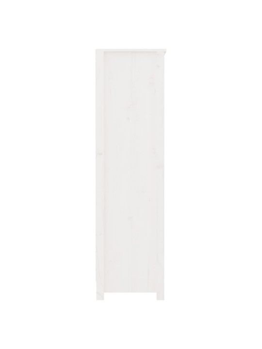 Grāmatu plaukts, balts, 80x35x126 cm, priedes masīvkoks
