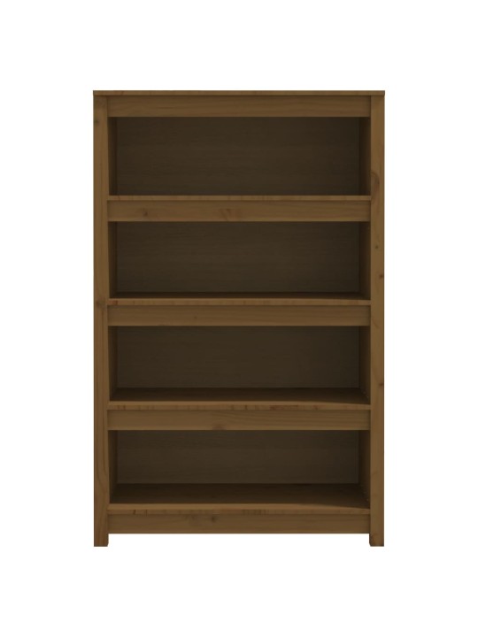 Grāmatu plaukts, medus brūns, 80x35x126 cm, priedes masīvkoks