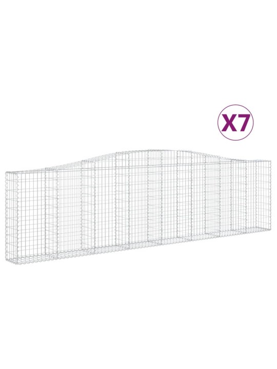 Arkveida gabiona grozi, 7 gb., 400x30x100/120cm, cinkota dzelzs