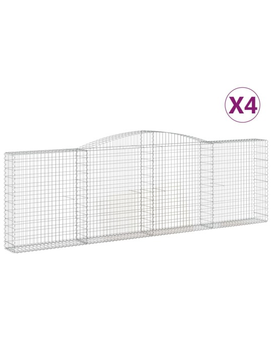 Arkveida gabiona grozi, 4 gb., 400x30x120/140cm, cinkota dzelzs