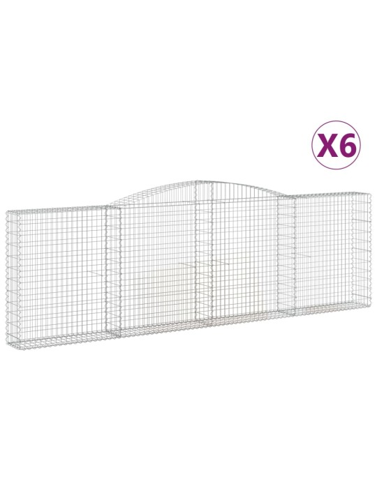 Arkveida gabiona grozi, 6 gb., 400x30x120/140cm, cinkota dzelzs