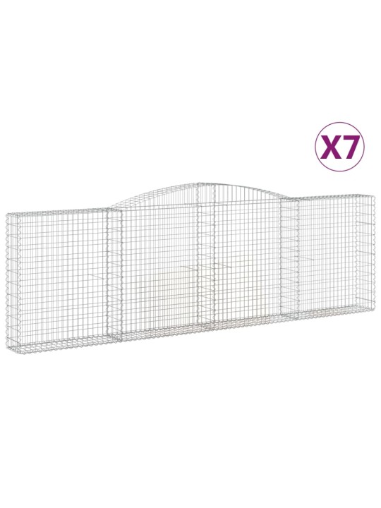 Arkveida gabiona grozi, 7 gb., 400x30x120/140cm, cinkota dzelzs