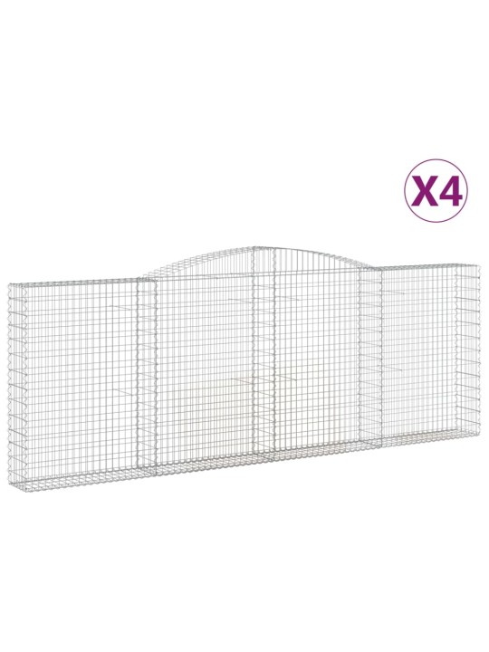 Arkveida gabiona grozi, 4 gb., 400x30x140/160cm, cinkota dzelzs
