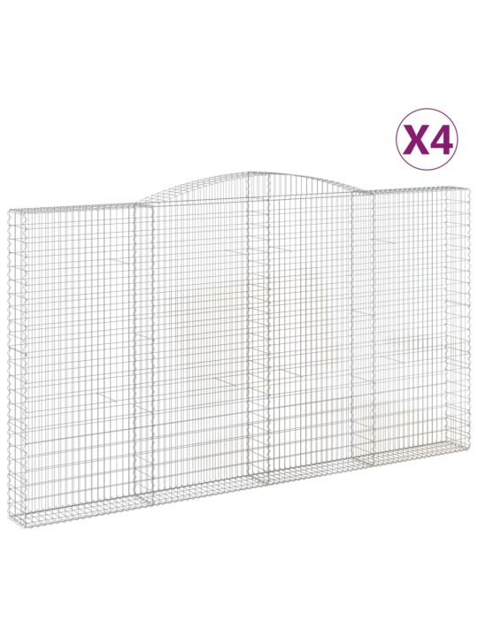 Arkveida gabiona grozi, 4 gb., 400x30x220/240cm, cinkota dzelzs