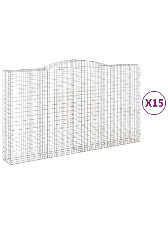 Arkveida gabiona grozi 15 gb. 400x50x220/240cm cinkota dzelzs