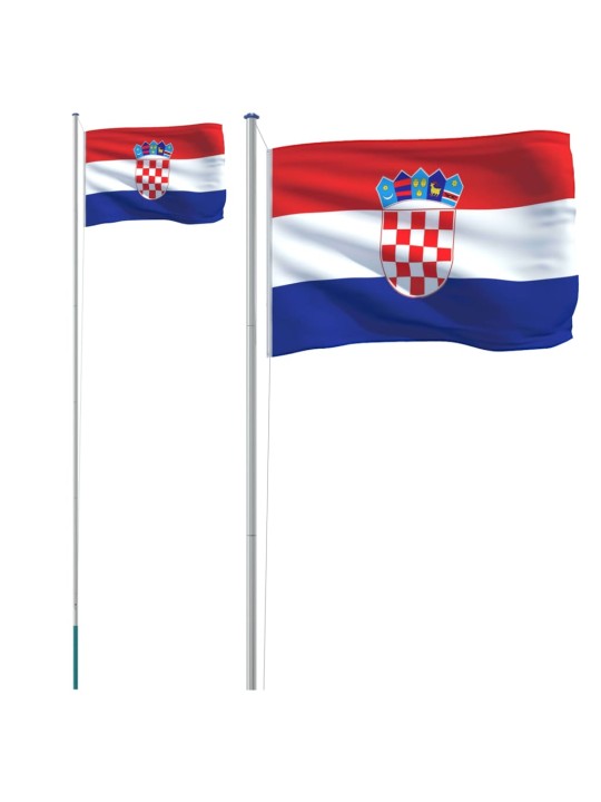 Horvātijas karogs un masts, 6,23 m, alumīnijs