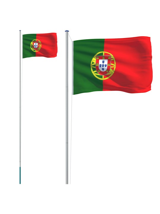Portugāles karogs un masts, 6,23 m, alumīnijs
