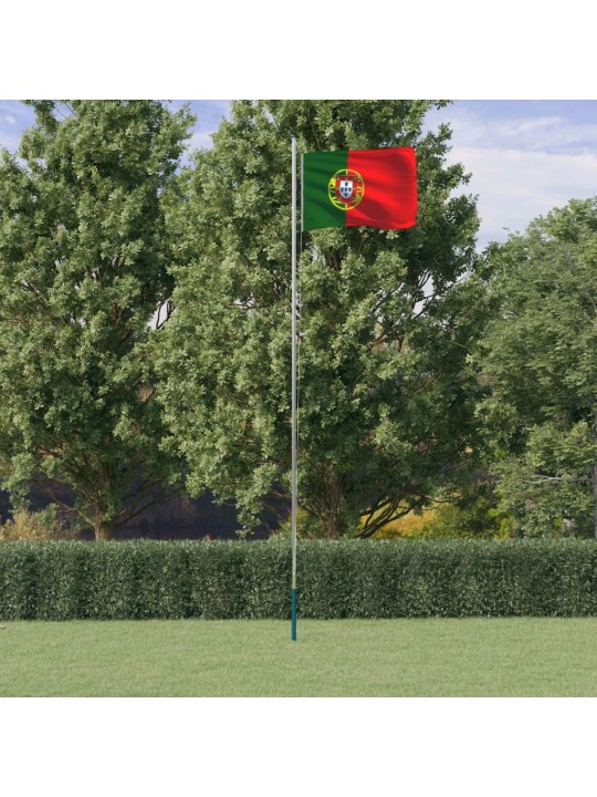 Portugāles karogs un masts, 6,23 m, alumīnijs