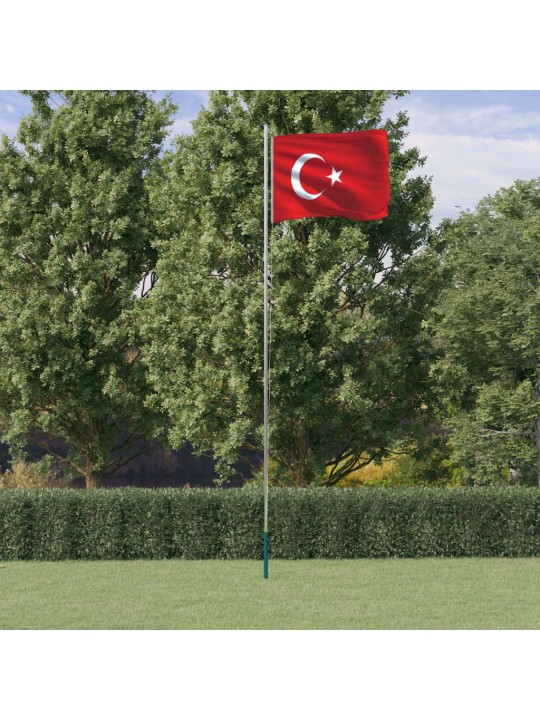 Turcijas karogs un masts, 6,23 m, alumīnijs