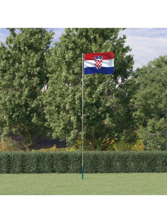 Horvātijas karogs un masts, 5,55 m, alumīnijs