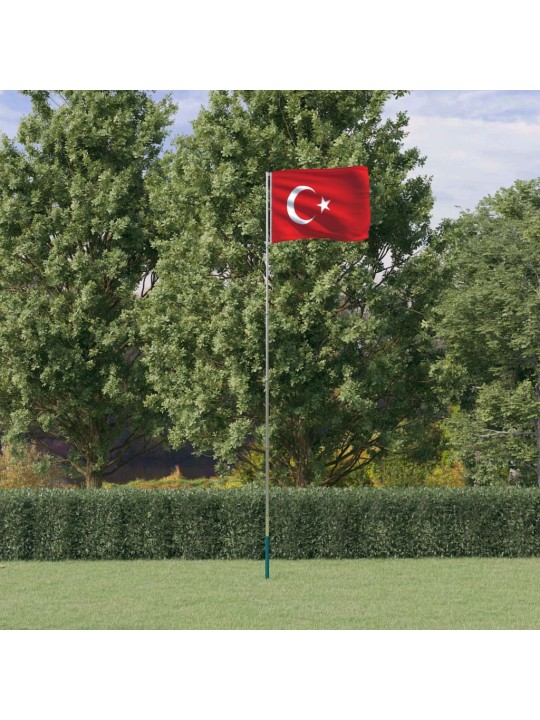 Turcijas karogs un masts, 5,55 m, alumīnijs
