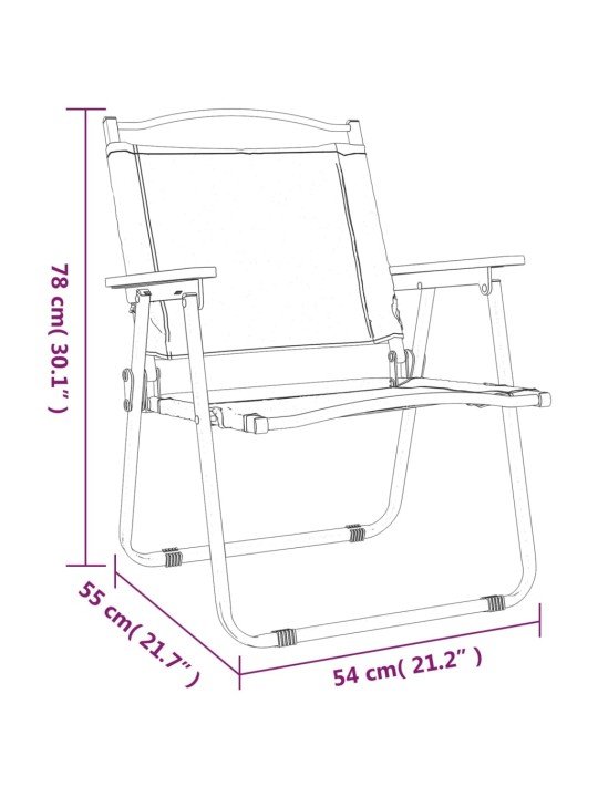 Kempinga krēsli, 2 gab., melni, 54x55x78 cm, oksfordas audums