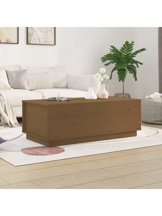 Kafijas galdiņš, medus brūns, 100x50x35 cm, priedes masīvkoks