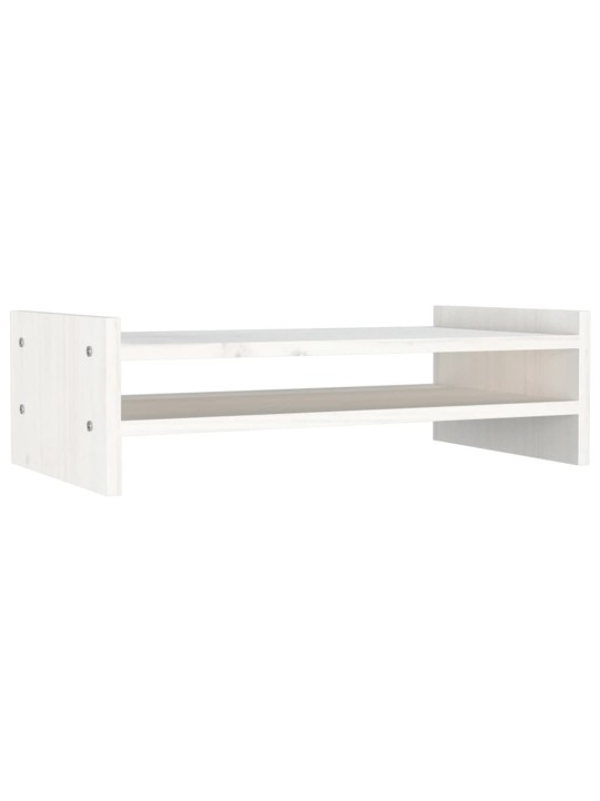 Monitora paliktnis, balts, 50x27x15 cm, priedes masīvkoks