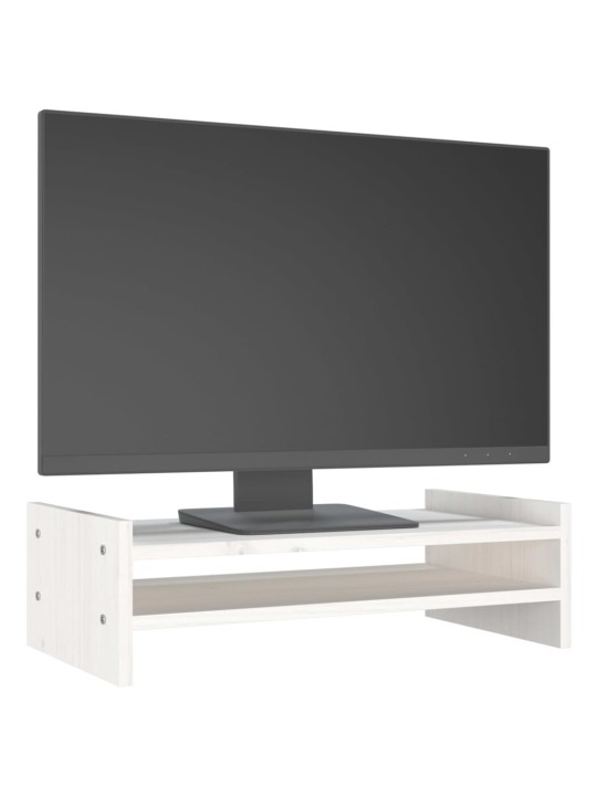 Monitora paliktnis, balts, 50x27x15 cm, priedes masīvkoks