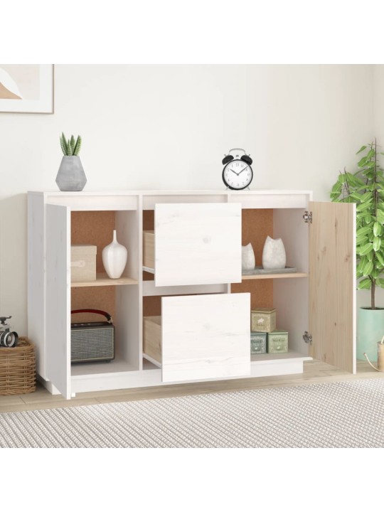 Kumode, balta, 111x34x75 cm, priedes masīvkoks