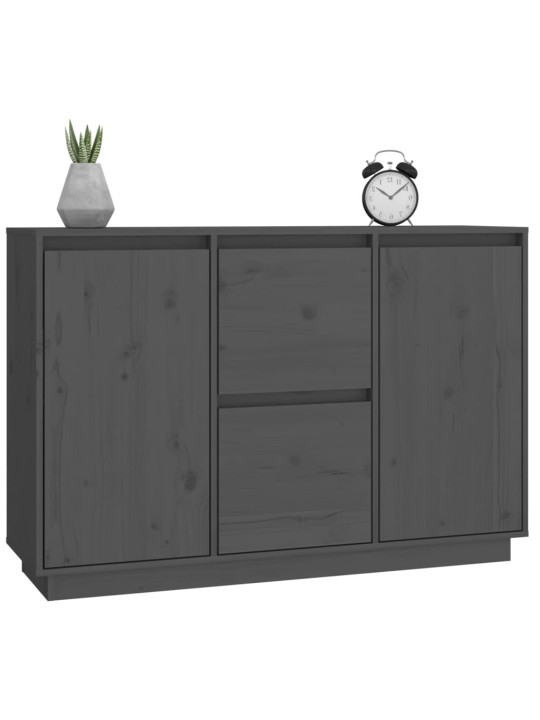 Kumode, pelēka, 111x34x75 cm, priedes masīvkoks