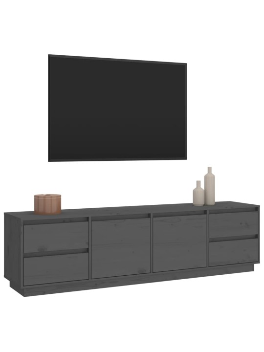 Tv skapītis, pelēks, 176x37x47,5 cm, priedes masīvkoks