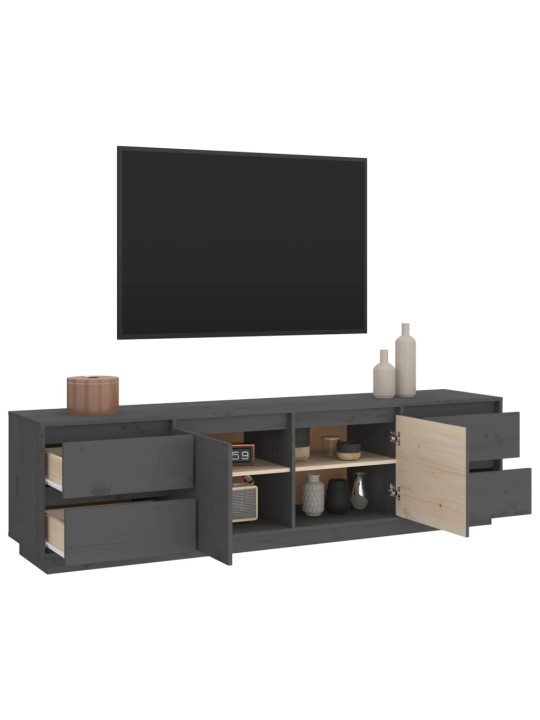 Tv skapītis, pelēks, 176x37x47,5 cm, priedes masīvkoks