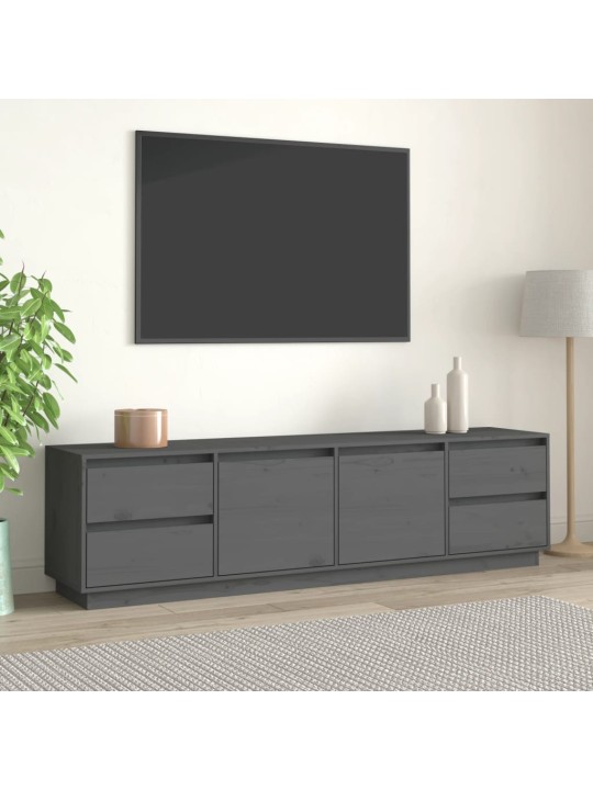 Tv skapītis, pelēks, 176x37x47,5 cm, priedes masīvkoks