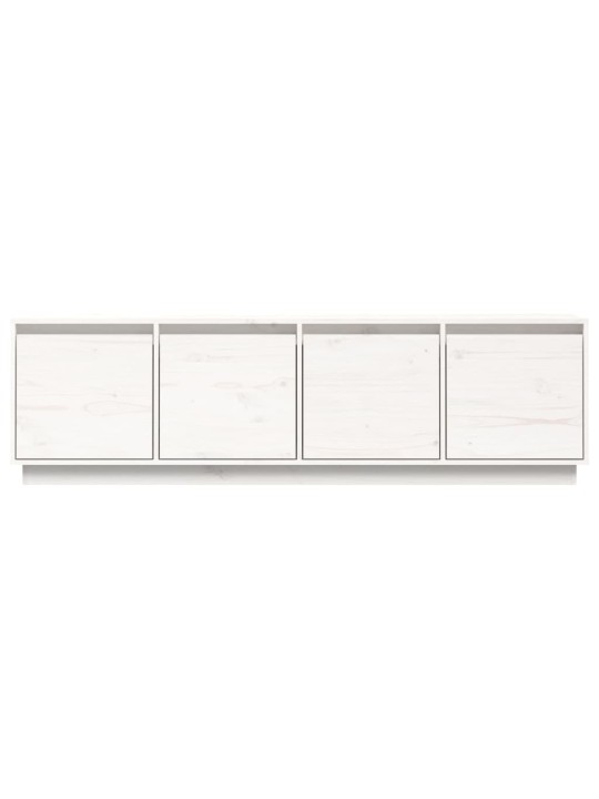 Tv plaukts, balts, 156x37x45 cm, priedes masīvkoks