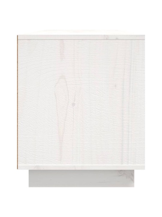 Tv plaukts, balts, 156x37x45 cm, priedes masīvkoks