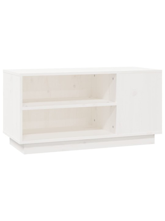 Tv plaukts, balts, 80x35x40,5 cm, priedes masīvkoks